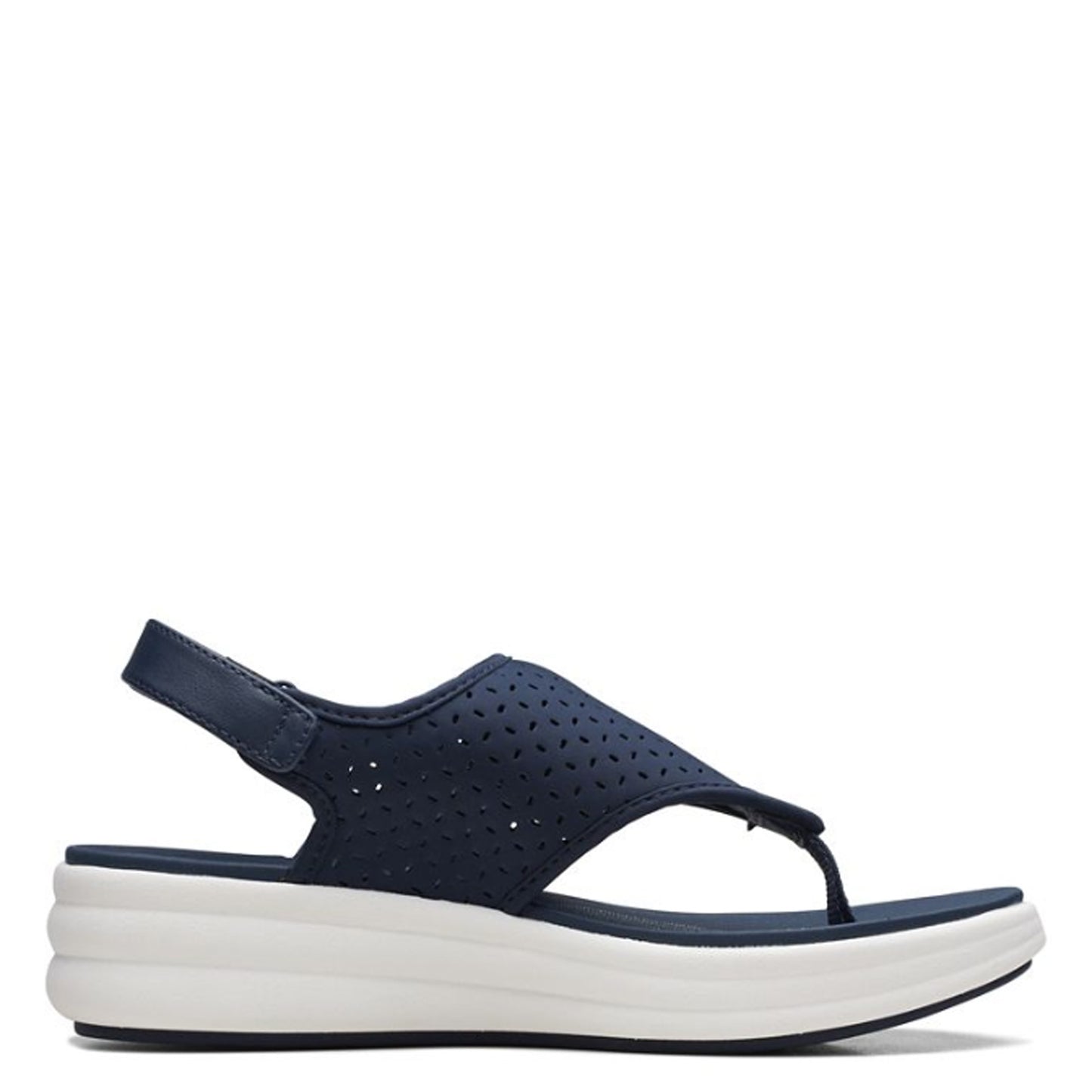 Peltz Shoes  Women's Clarks Drift Blossom Sandal NAVY 26171820
