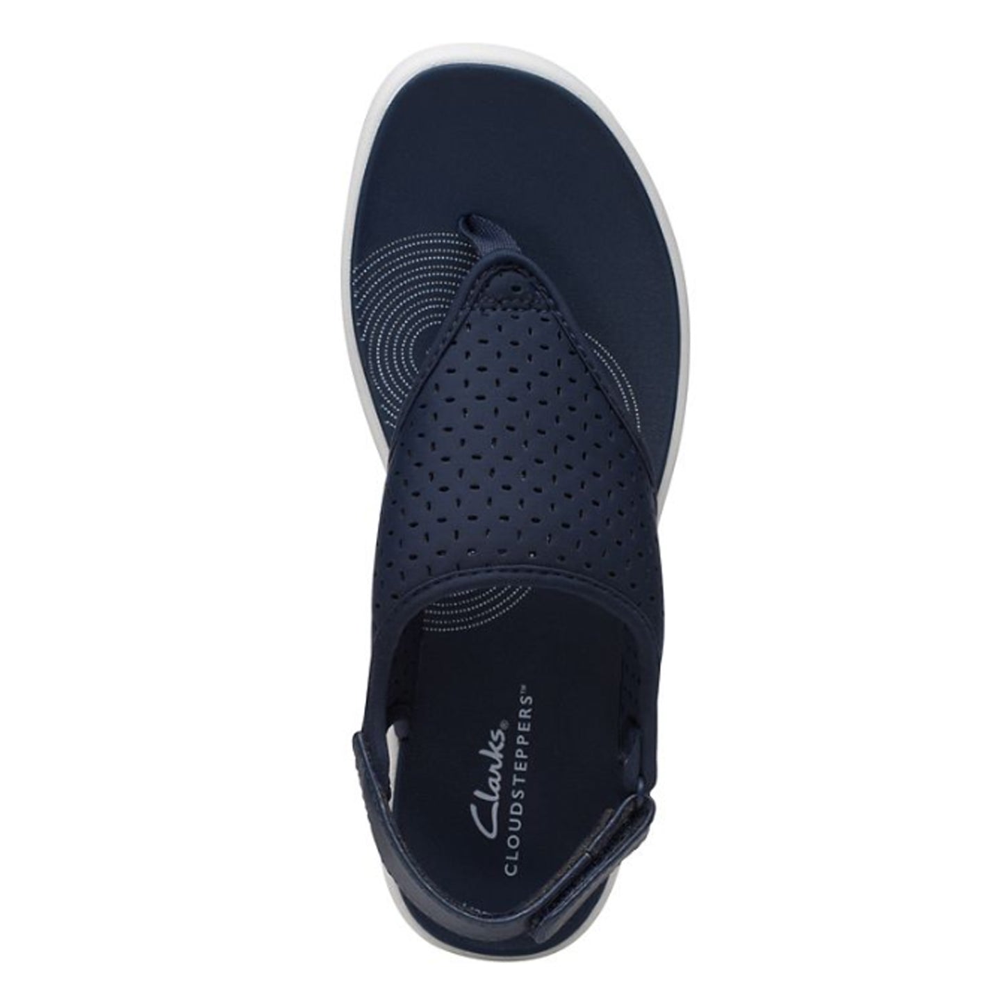 Peltz Shoes  Women's Clarks Drift Blossom Sandal NAVY 26171820