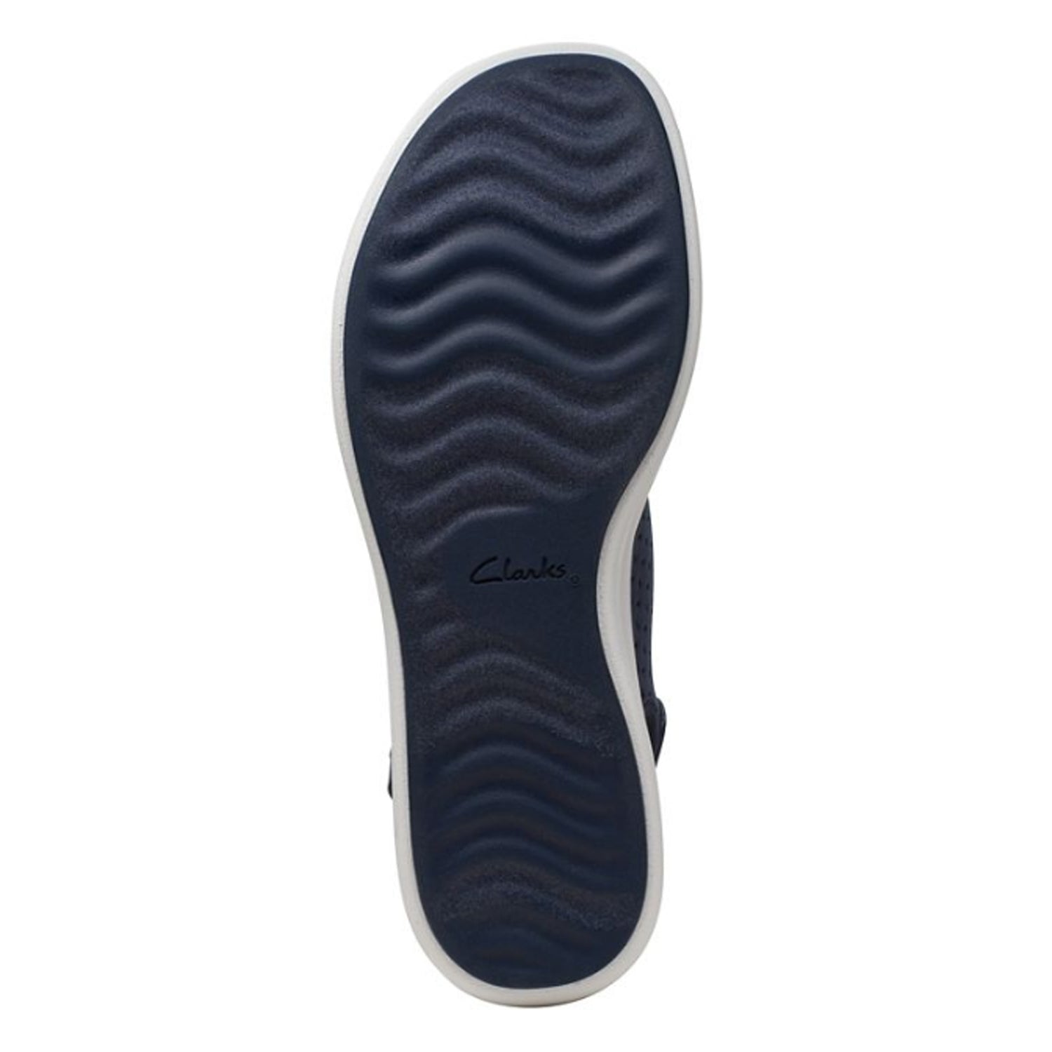 Peltz Shoes  Women's Clarks Drift Blossom Sandal NAVY 26171820