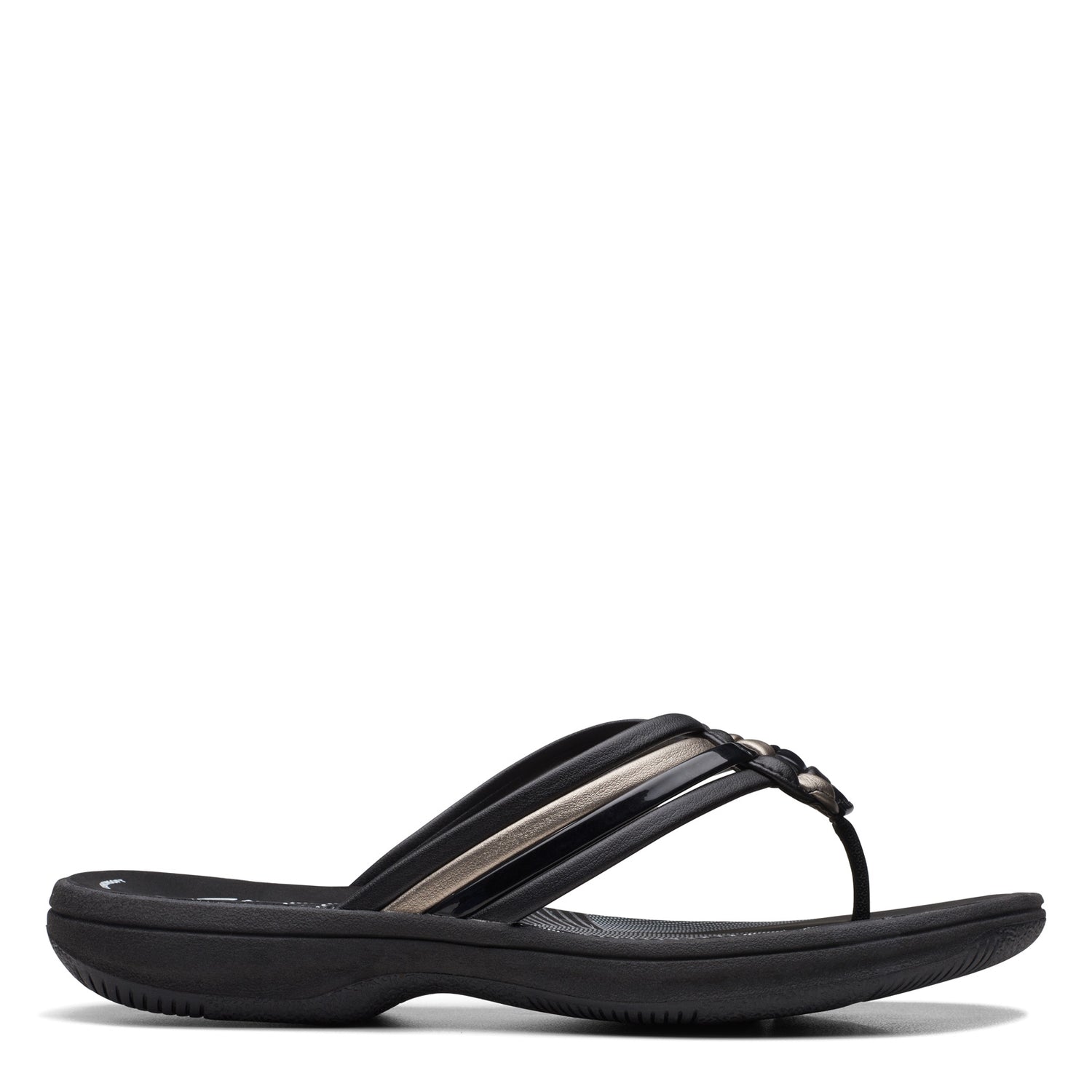 Peltz Shoes  Women's Clarks Breeze Coral Sandal Black Combi 26171935
