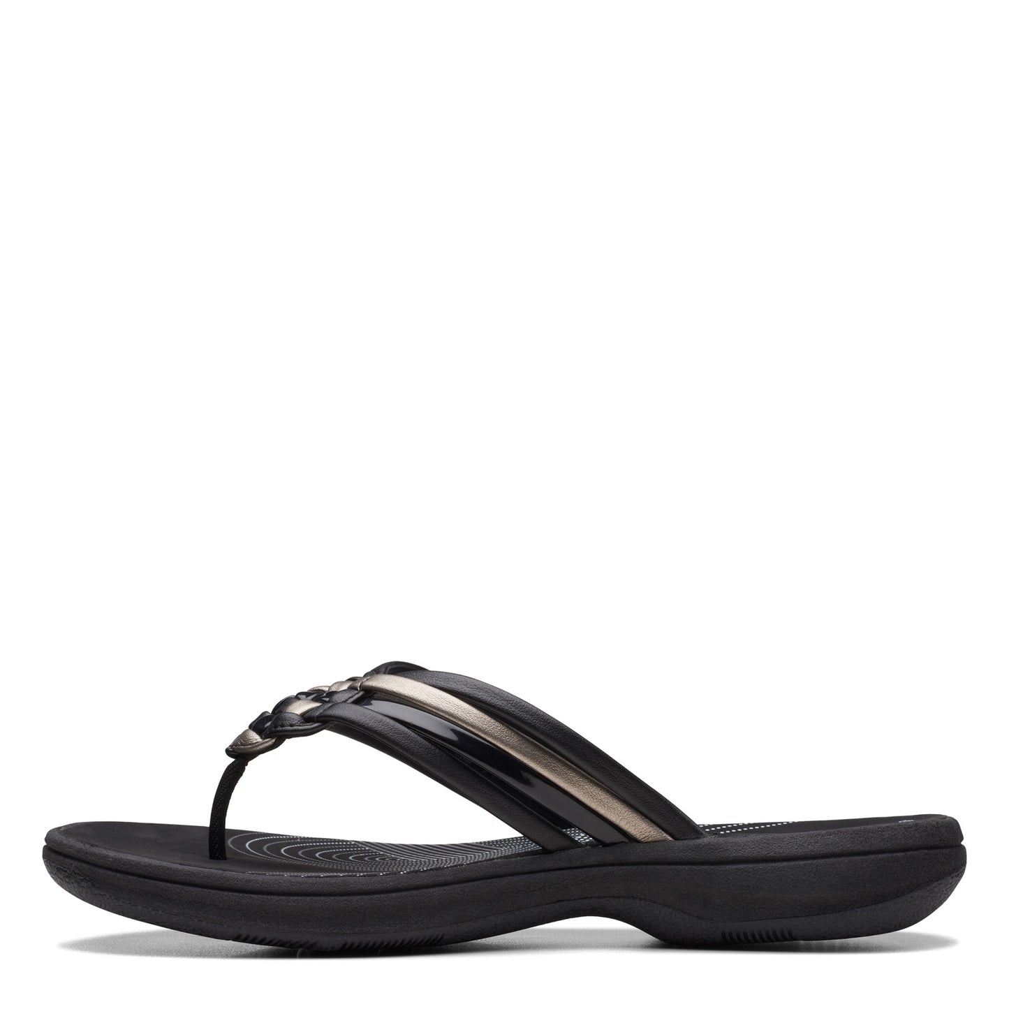 Peltz Shoes  Women's Clarks Breeze Coral Sandal Black Combi 26171935
