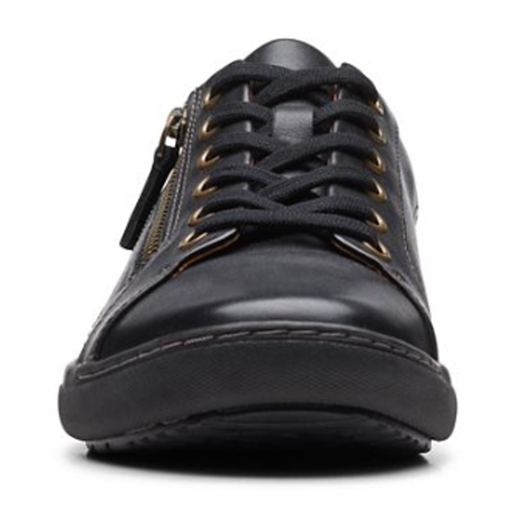 Women's Clarks Nalle Lace Sneaker BLACK SOLID 26171986