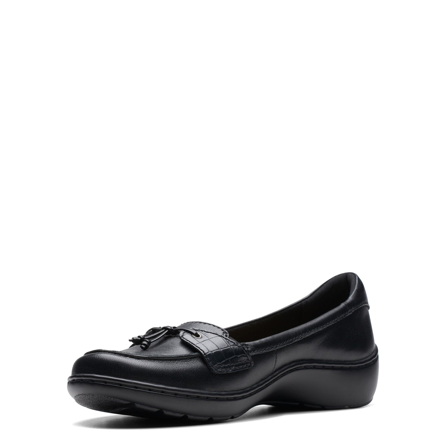 Peltz Shoes  Women's Clarks Cora Haley Slip-On BLACK 26174486