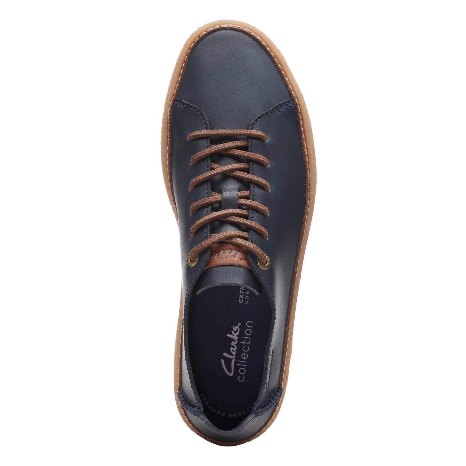 Peltz Shoes  Men's Clarks Oakpark Low Lace-Up Navy Leather 26174668