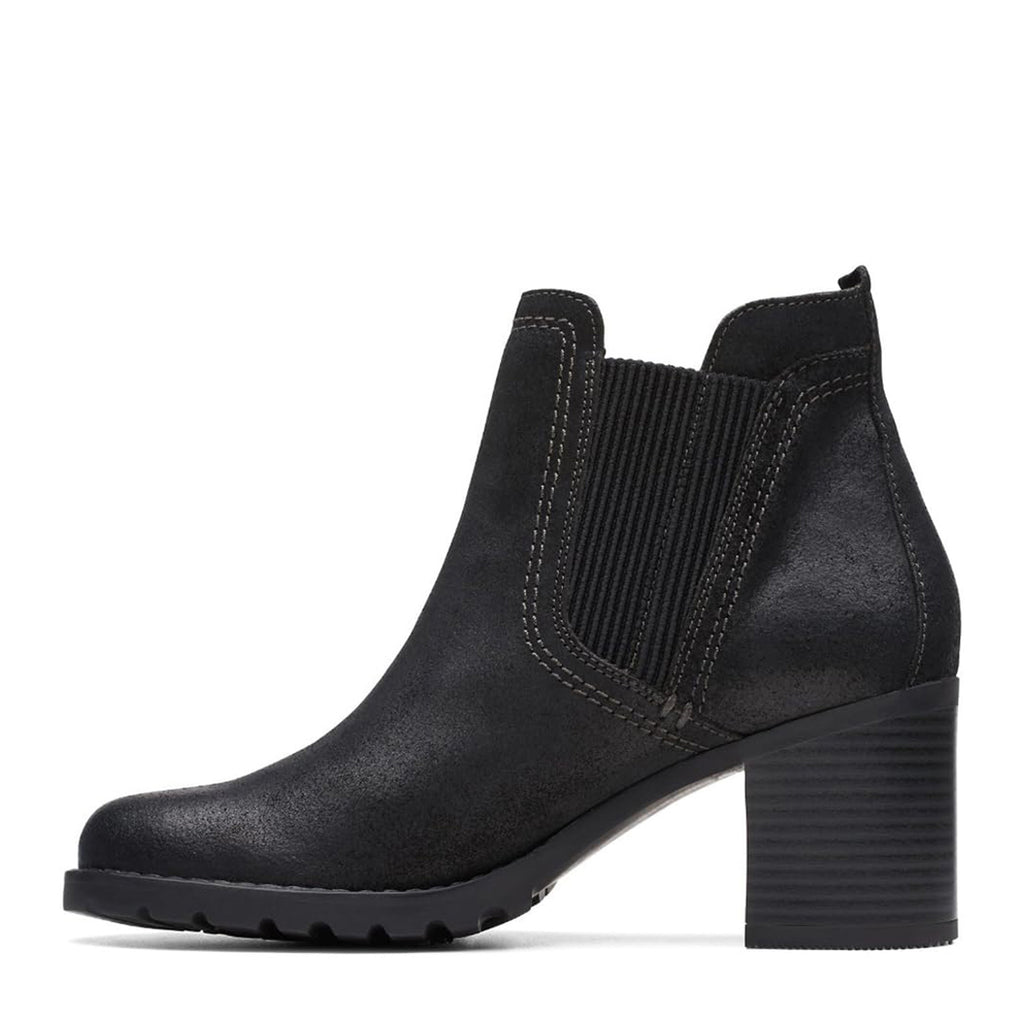 Women's Clarks Leda Up Boot BLACK SUEDE 26174962