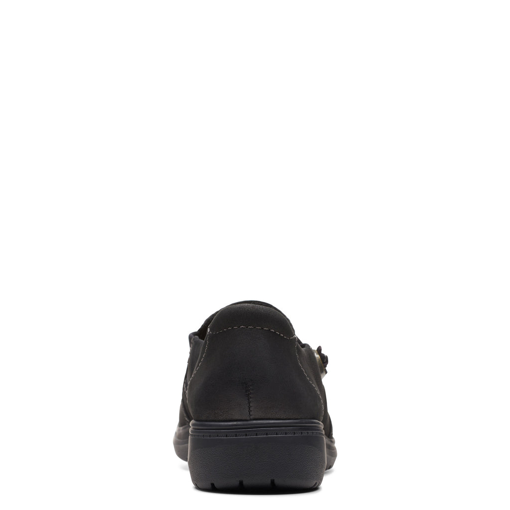 Peltz Shoes  Women's Clarks Carleigh Pearl Slip-On black nubuck 26175048