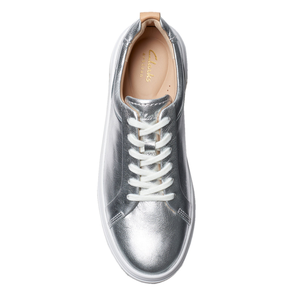 Women's Clarks Hollyhock Walk Sneaker SILVER LEATHER 26176310