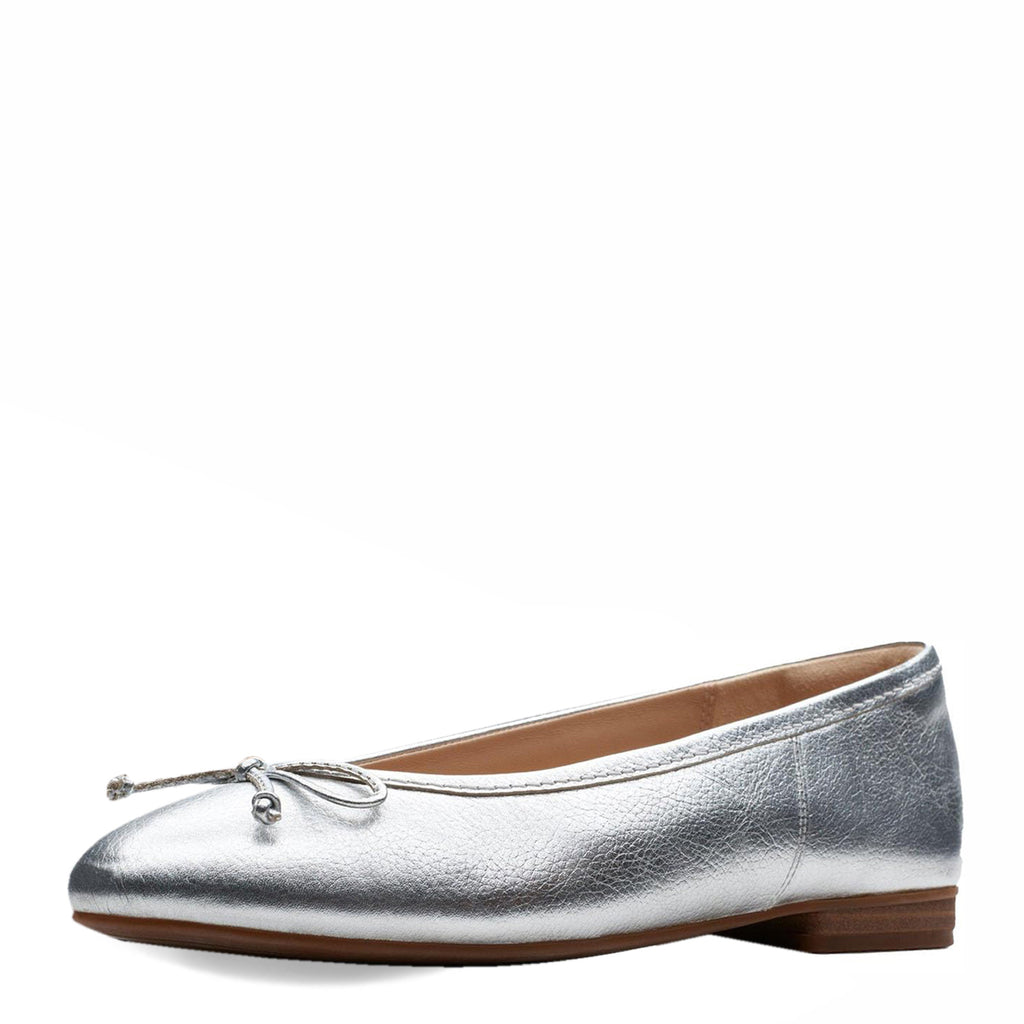 Women's Clarks Fawna Lily Flat SILVER 26176380