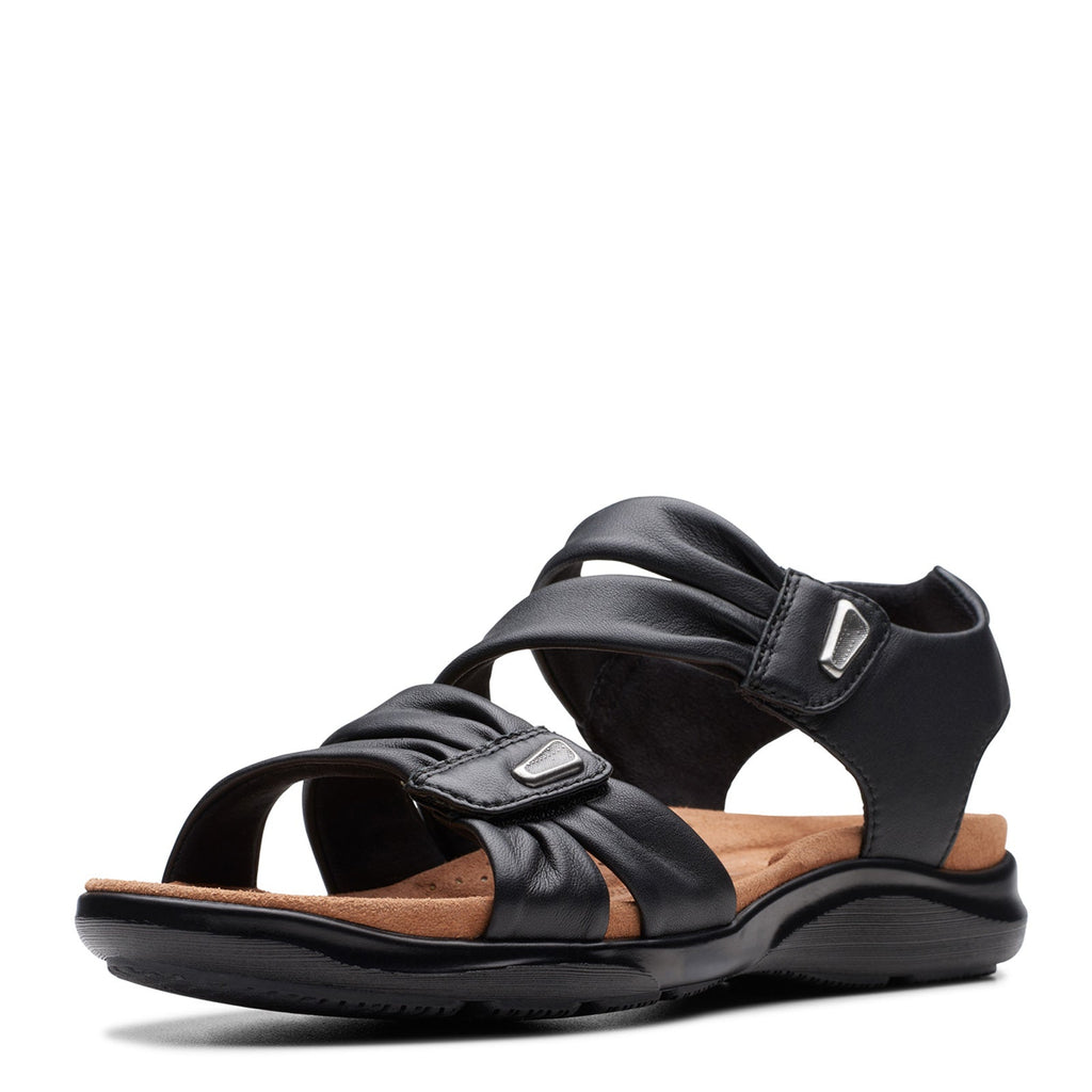 [POS] Women's Clarks Kilty Ave Sandal BLACK LEATHER 26177303-POS