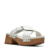 Peltz Shoes  Women's Clarks Sivanne Walk Sandal Off White Leather 26177462