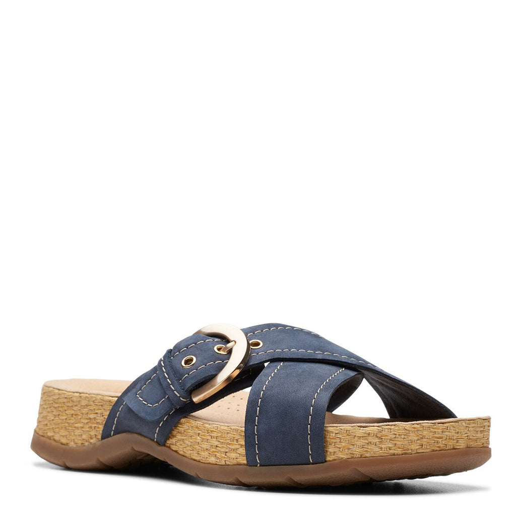 Women's Clarks Reileigh May Sandal NAVY NUBUCK 26178004