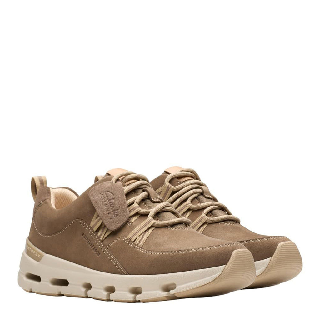 Women's Clarks Naturex Tie Waterproof Sneaker PEBBLE COMBI 26178879