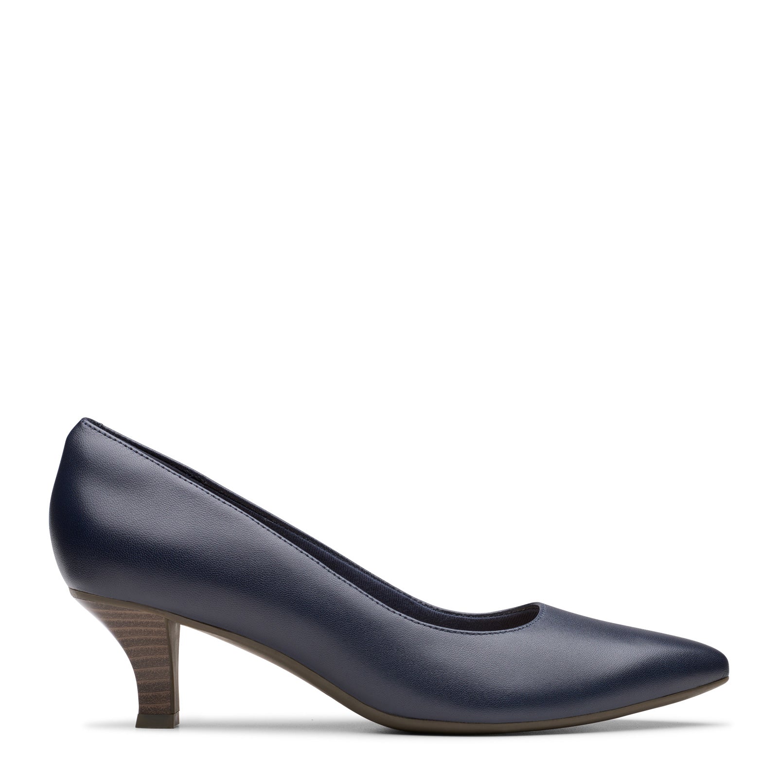 thumbnail image 2 of CLARKS Kepley Vine Ladies Black Leather Wide Fitting Court Shoe 2 of 12