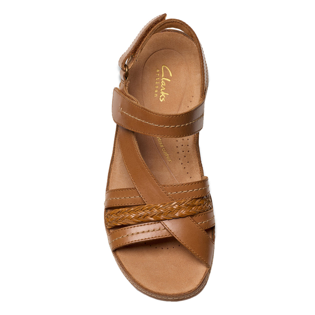 Women's Clarks Cecily Strap Sandal TAN COMBI 26181427