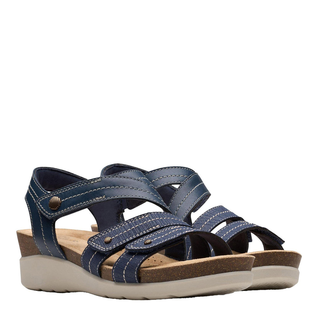 Women's Clarks Calenne Clara Sandal NAVY COMBI 26182226