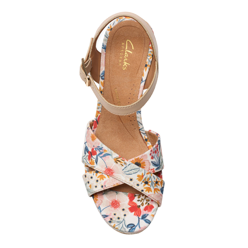 Women's Clarks, Chicly Floral Wedge Sandal