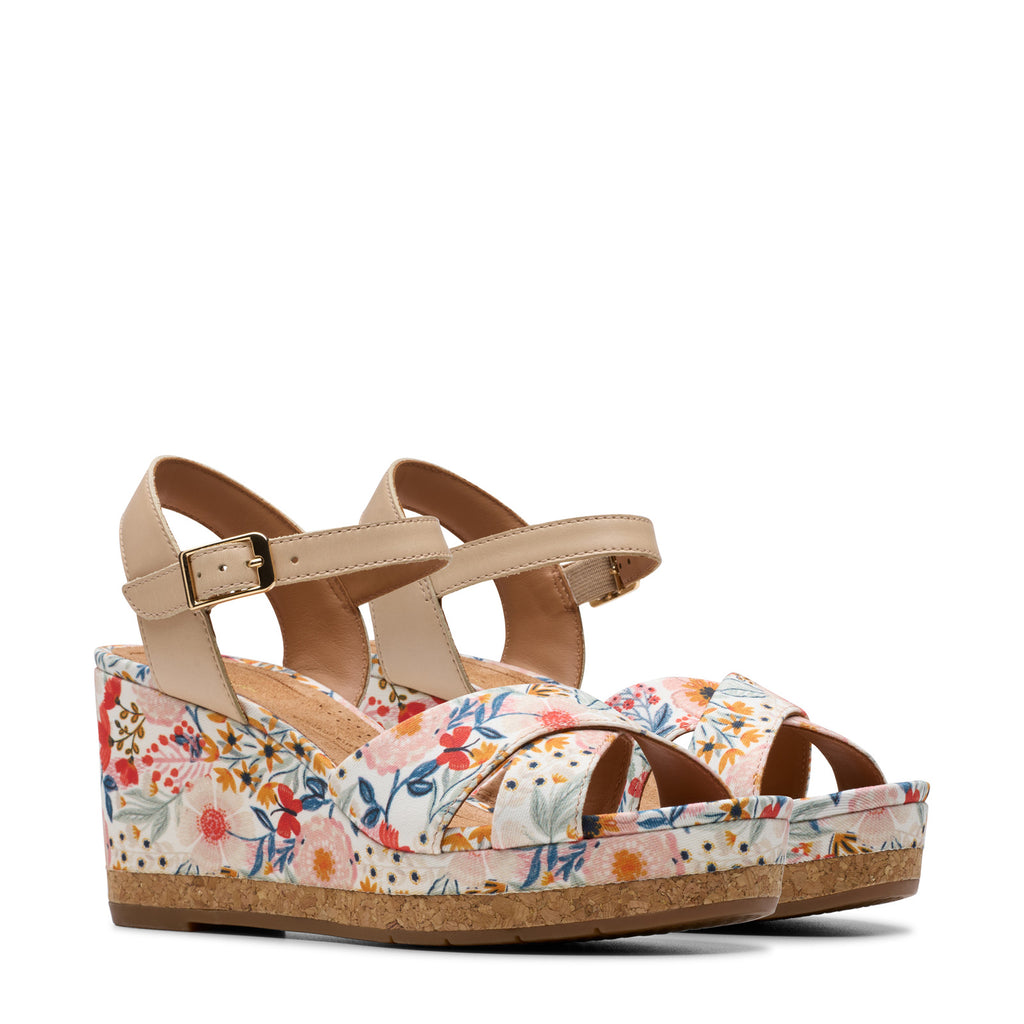 Women's Clarks, Chicly Floral Wedge Sandal