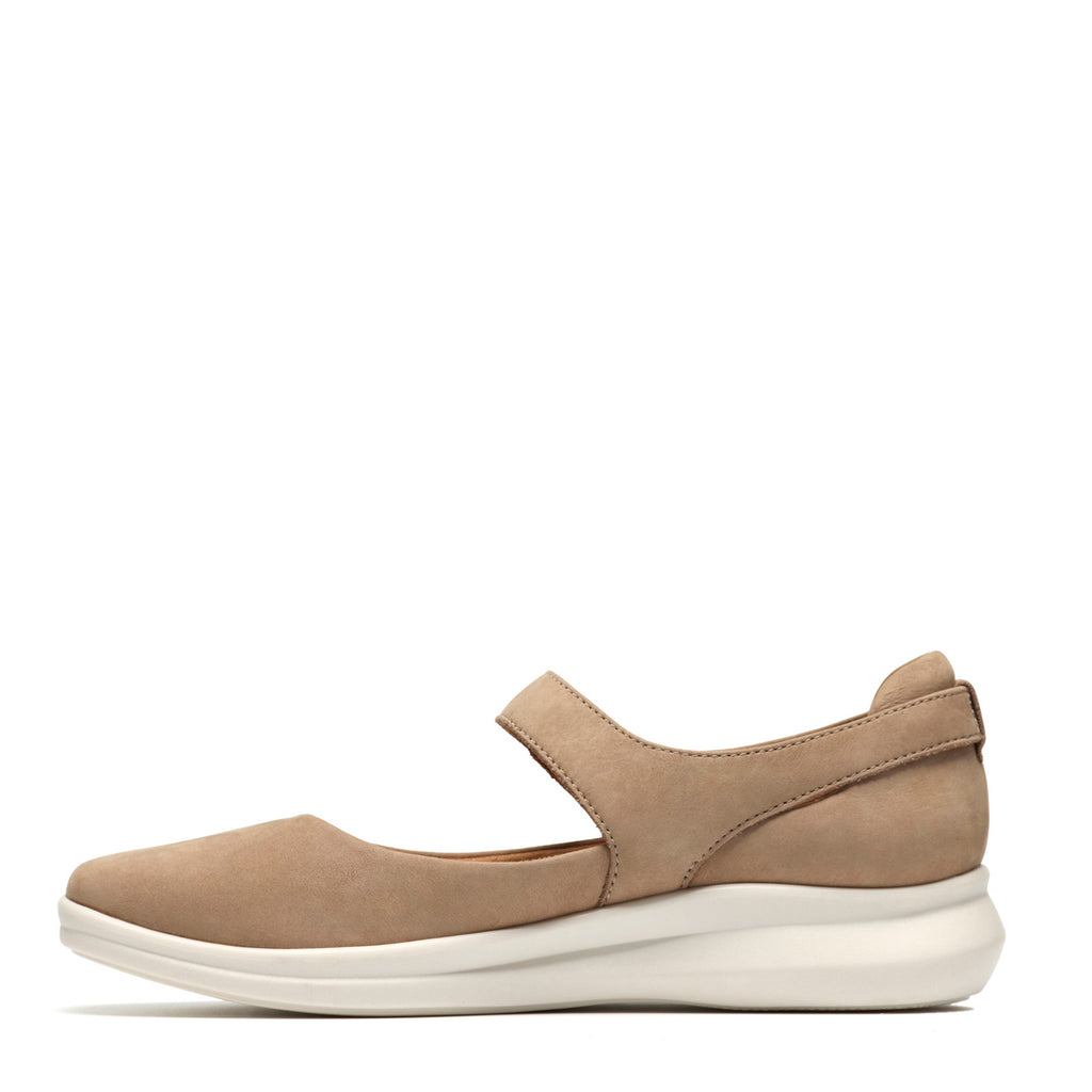 Women's Clarks Lynell Strap Mary Jane TAUPE NUBUCK 26186659