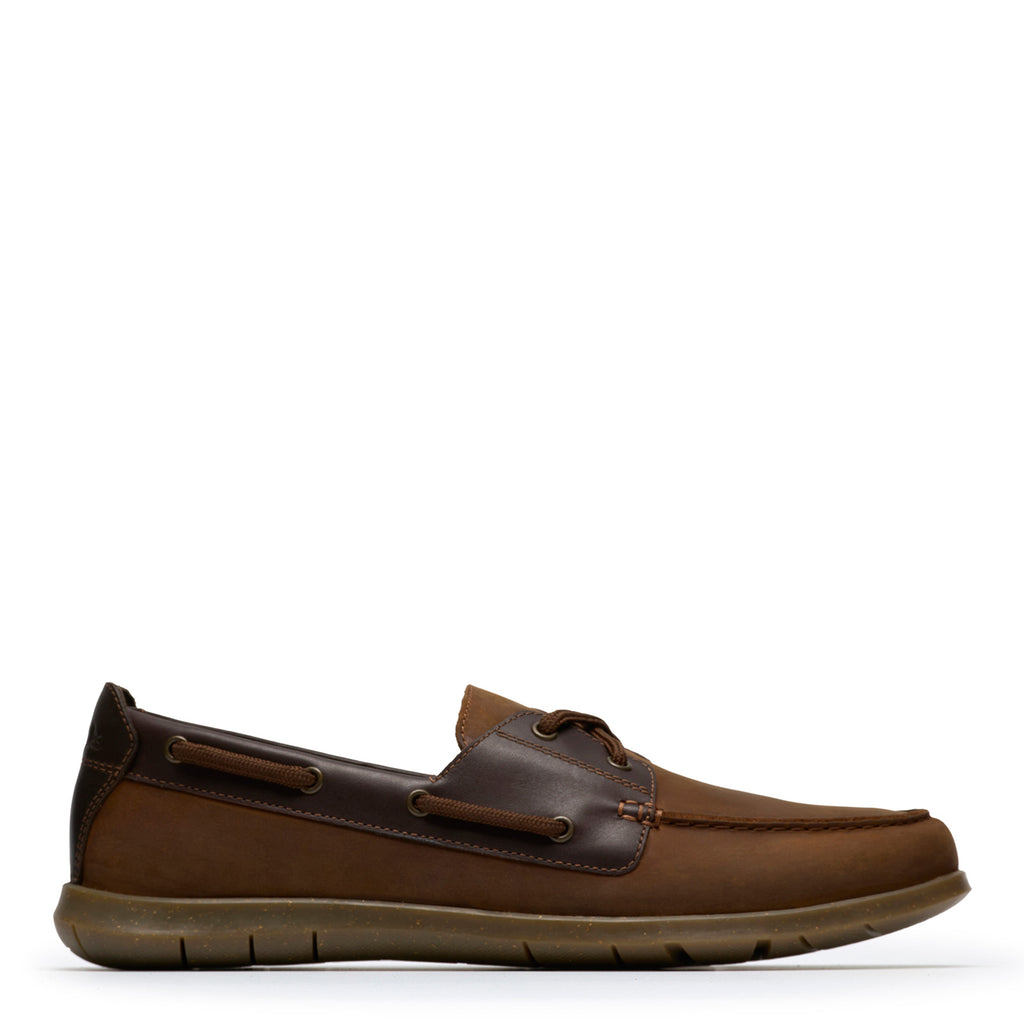 Men's Clarks Flexway 2-Eye Boat Shoe BROWN NUBUCK 26187414