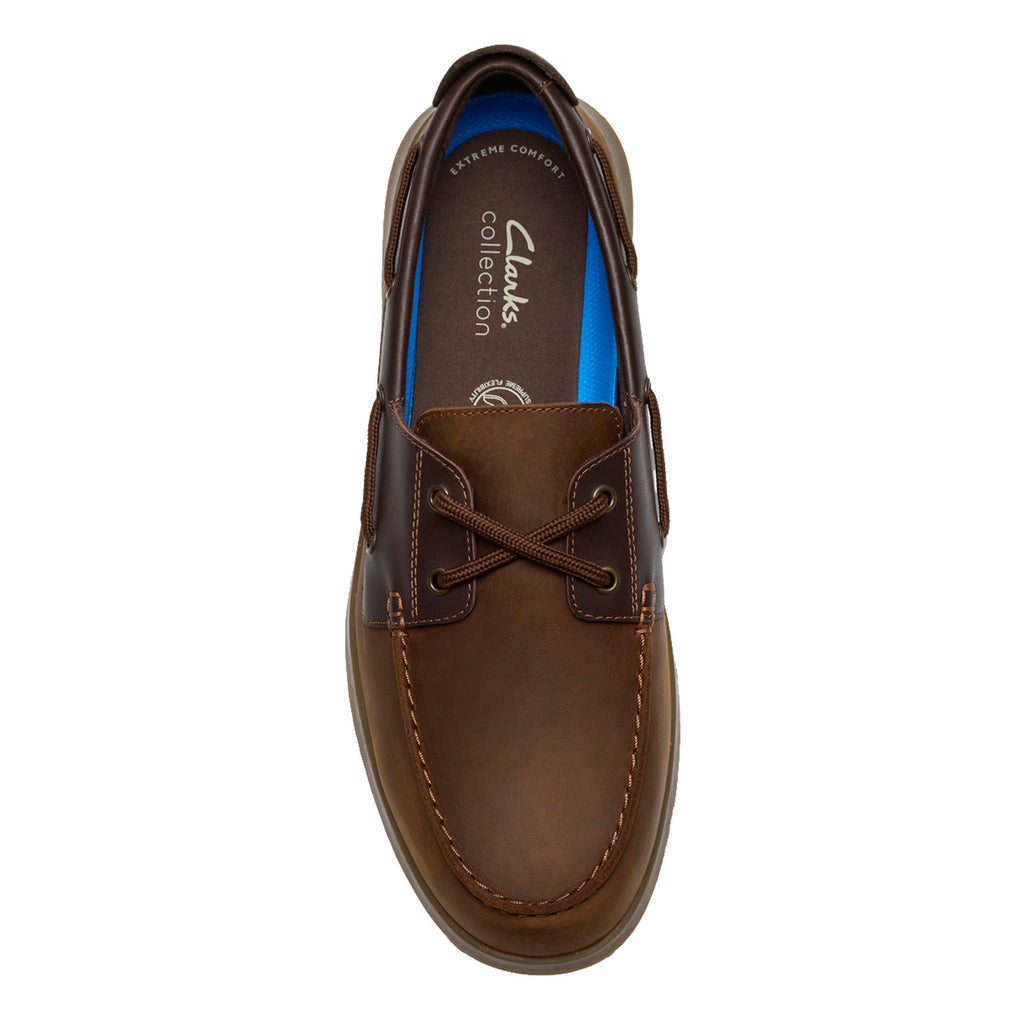 Men's Clarks Flexway 2-Eye Boat Shoe BROWN NUBUCK 26187414