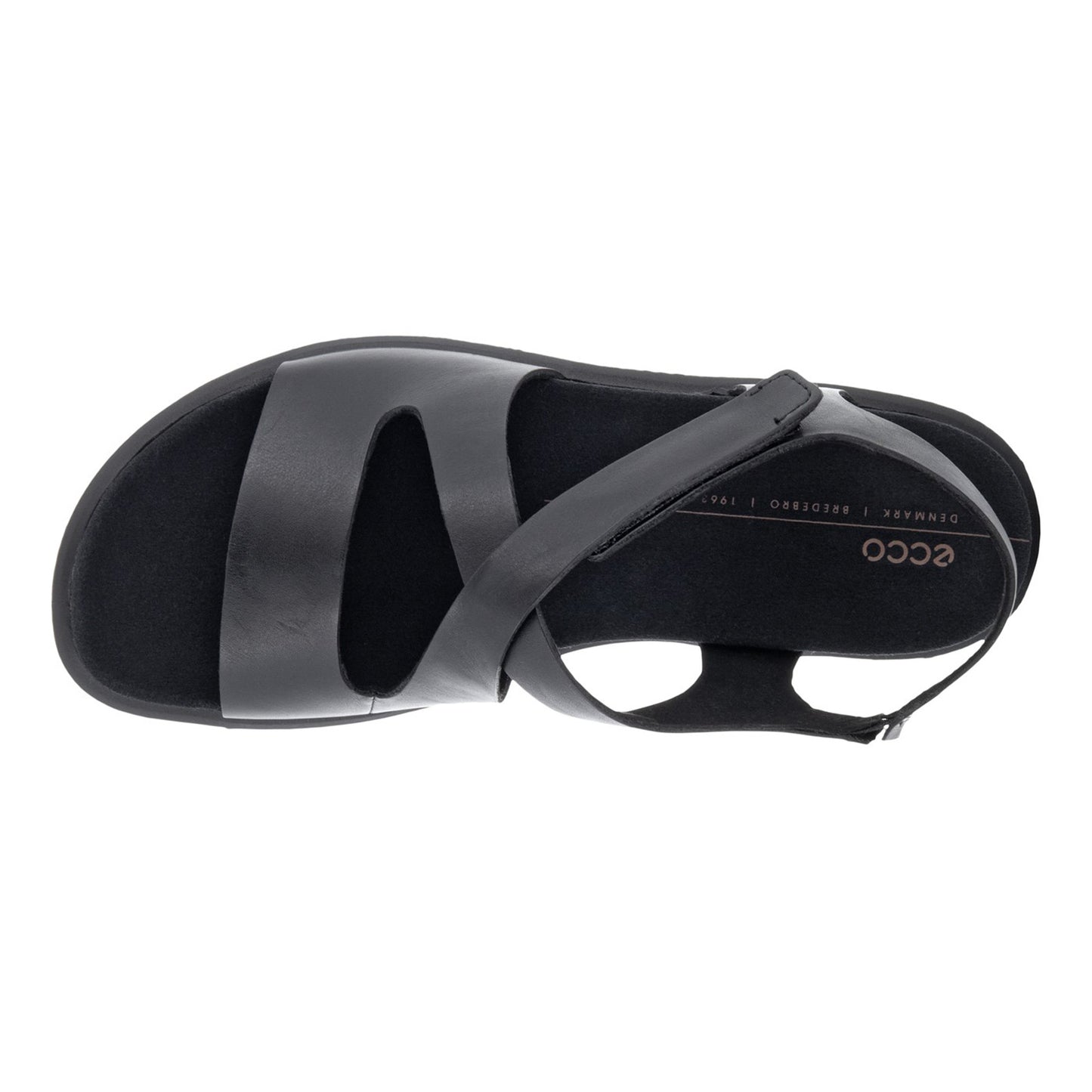 Peltz Shoes  Women's Ecco Flowt Cross Strap Sandal BLACK 273723-01001
