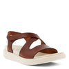 Peltz Shoes  Women's Ecco Flowt Cross Strap Sandal COGNAC 273723-01053