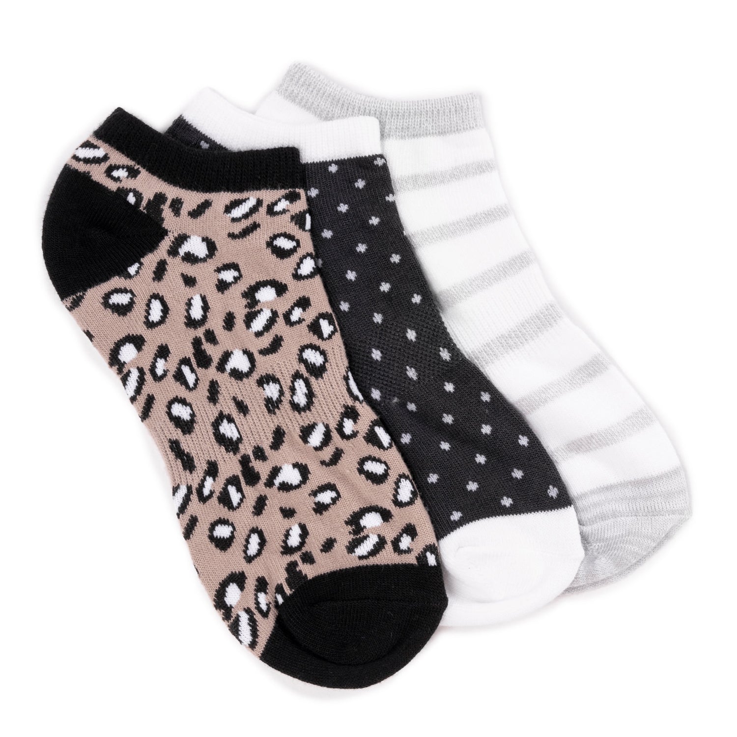 Peltz Shoes  Women's Muk Luks Ankle Socks - 3 Pack Neutral Mix 29999-999