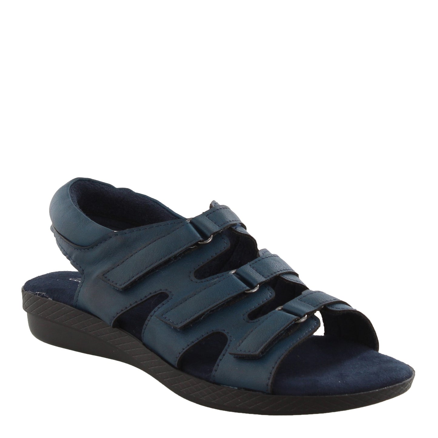 Peltz Shoes  Women's Easy Street Rae Sandal NAVY 30-1490