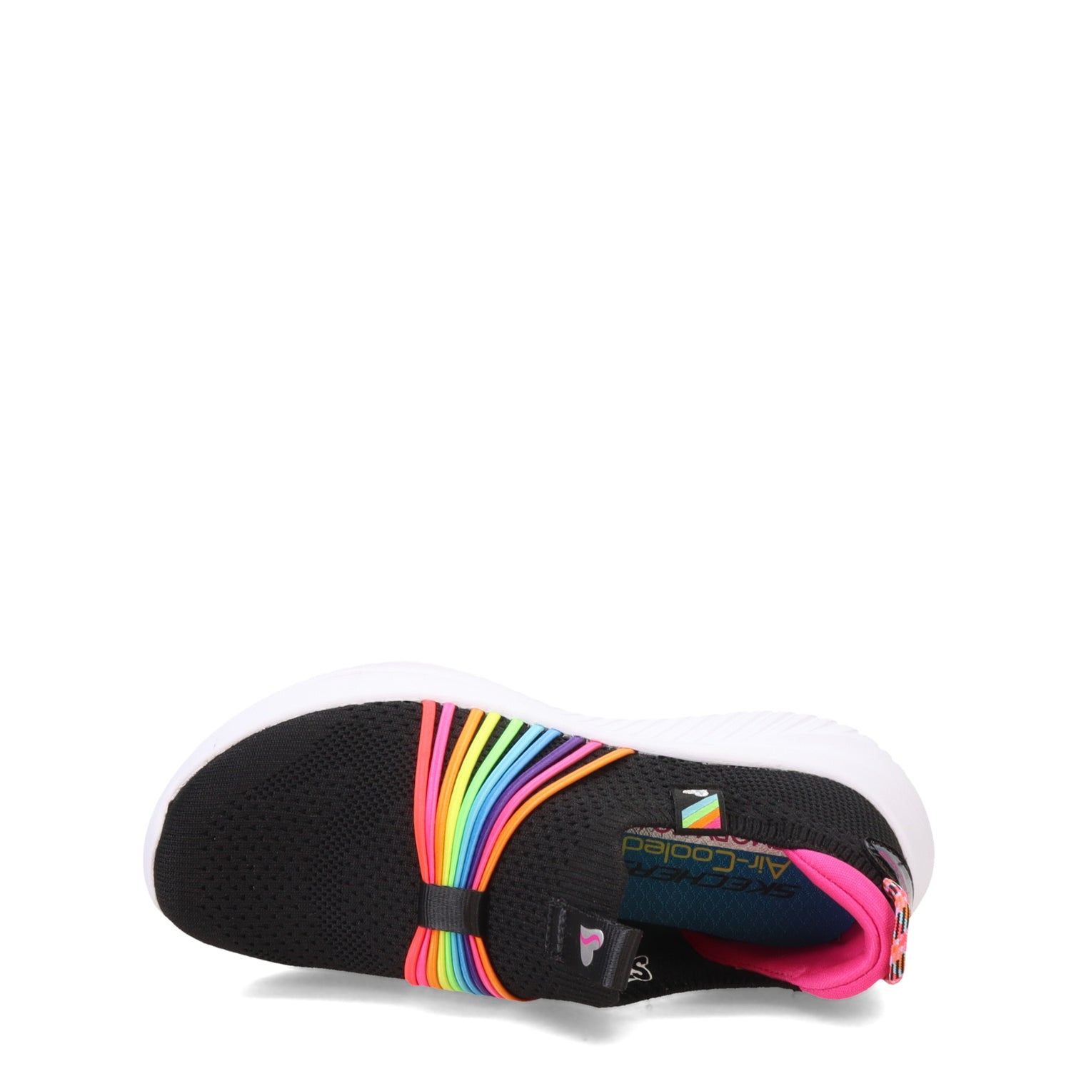 Peltz Shoes  Girl's Skechers Ultra Flex 3.0 - Rainbow Speed Sneaker – Little Kid Black Multi 302268L-BKMT