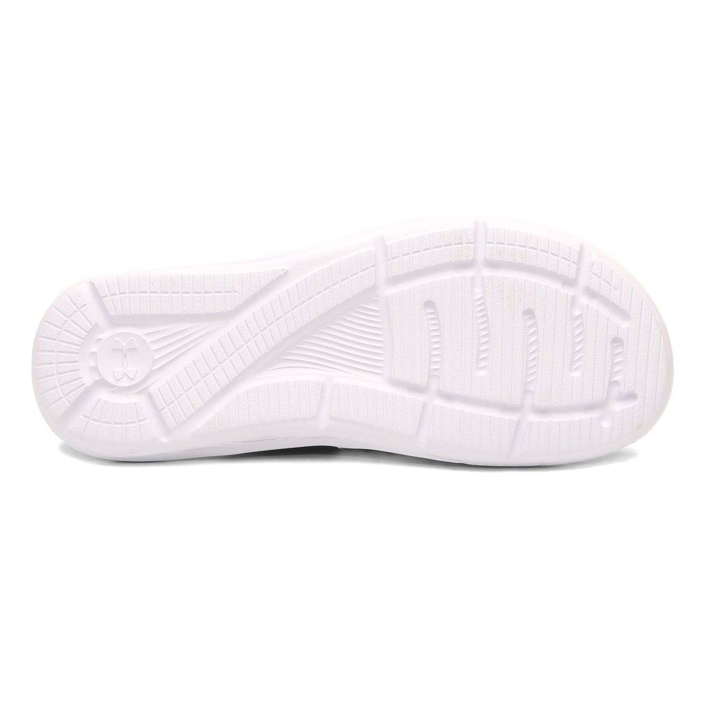 Peltz Shoes  Men's Under Armour Ignite V Slide Sandal WHITE BLACK 3022711-100