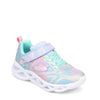Peltz Shoes  Girl's Skechers S Lights: Twisty Brights - Dazzle Flash Sneaker - Little Kid SILVER MULTI 302305L-SMLT