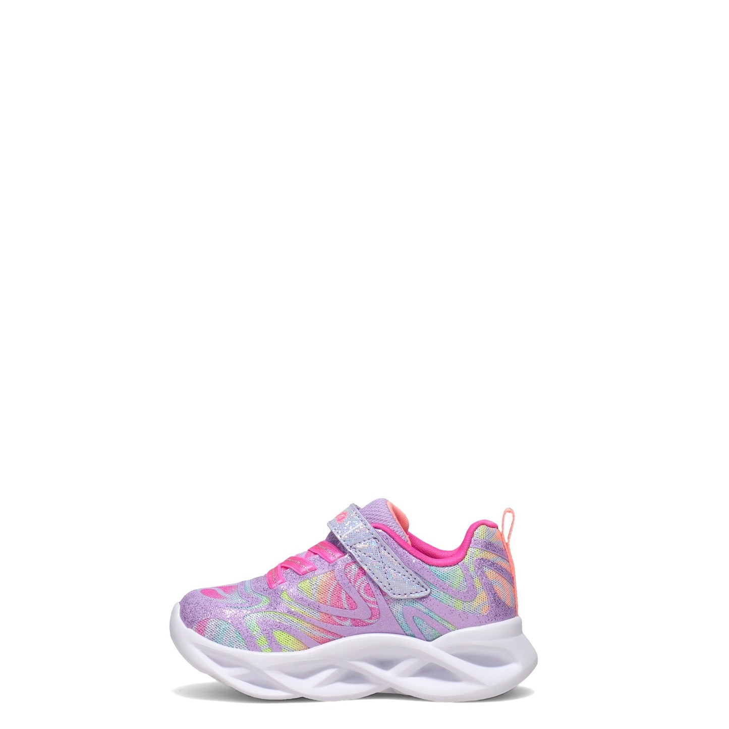 Peltz Shoes  Girl's Skechers S Lights: Twisty Brights - Dazzle Flash Sneaker - Toddler LAVANDER 302305N-LVMT