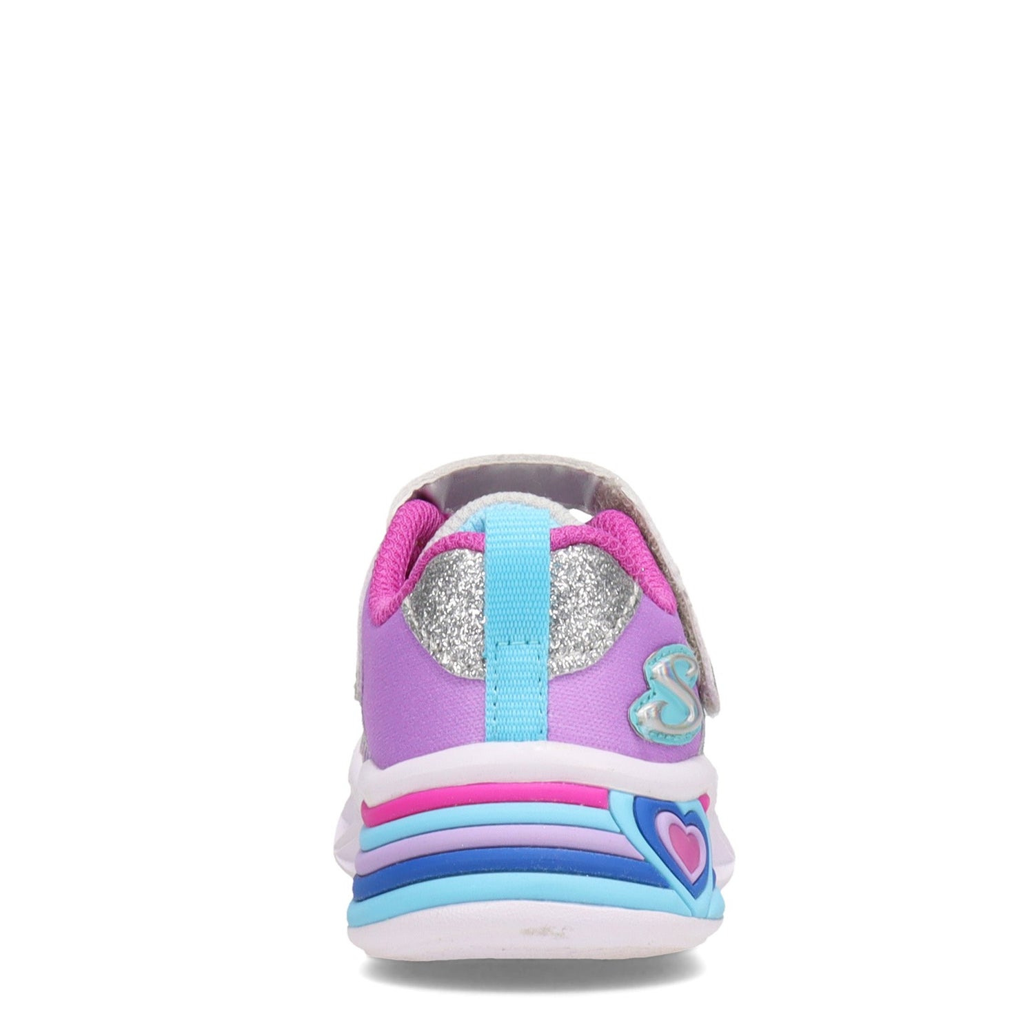 Peltz Shoes  Girl's Skechers Heart Lights: Sweetheart Lights - Lovely Colors Sneaker - Toddler SILVER MULTI 302312N-SMLT