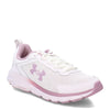 Peltz Shoes  Women's Under Armour Charged Assert 9 Running Shoe WHITE PINK 3024591-113