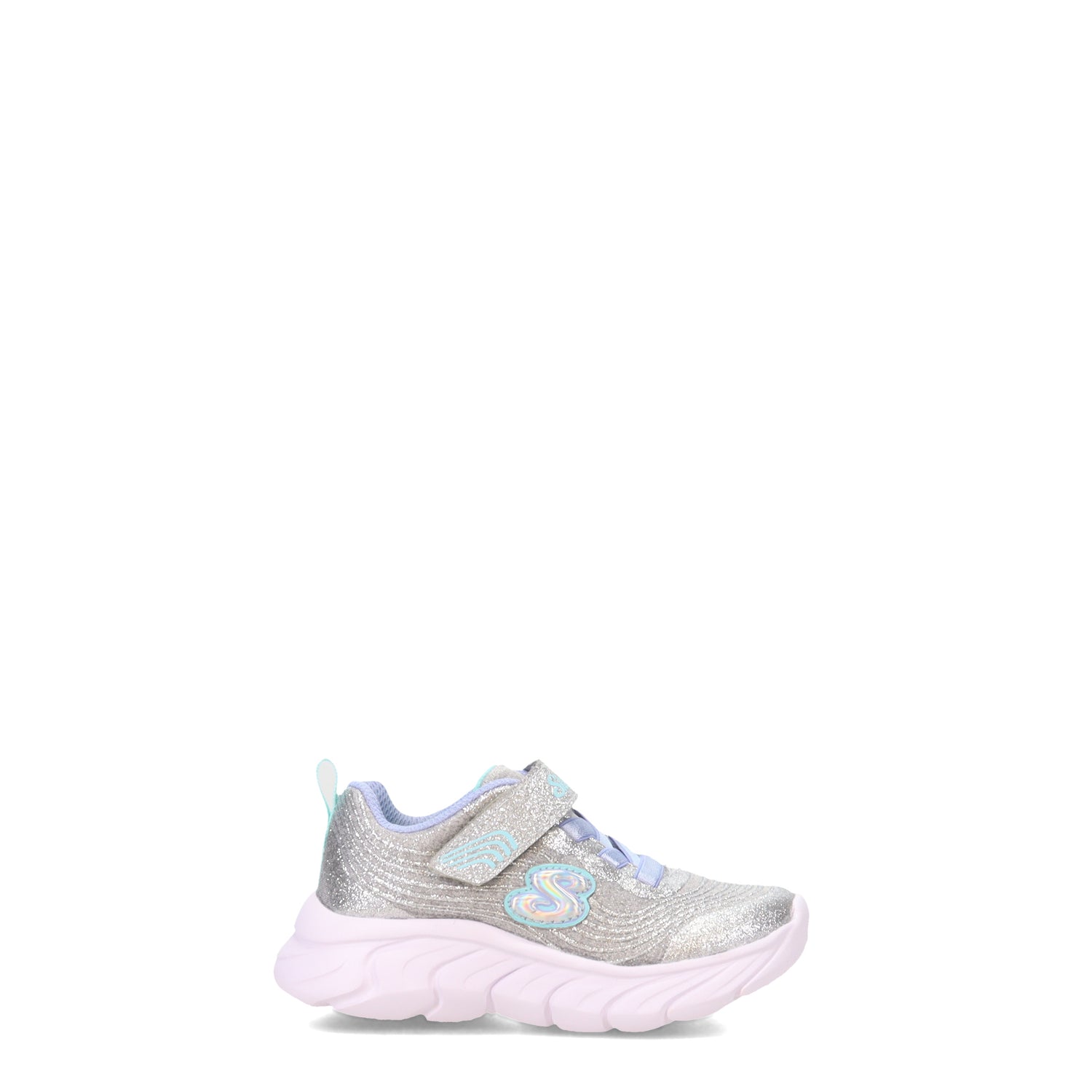Peltz Shoes  Girl's Skechers Dynamic Dash - Infinite Shimmer Sneaker - Toddler GREY 302480N-LTGY