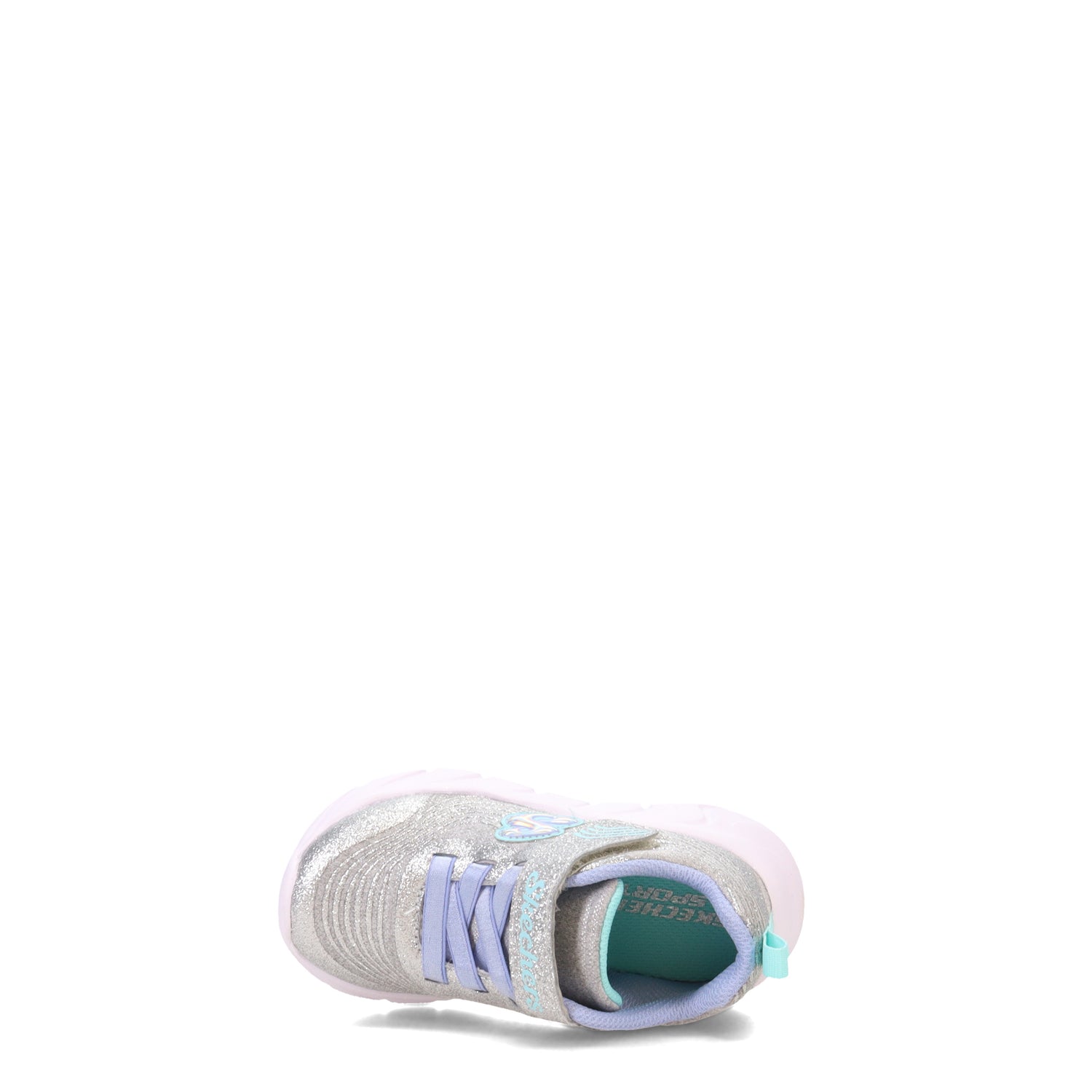 Peltz Shoes  Girl's Skechers Dynamic Dash - Infinite Shimmer Sneaker - Toddler GREY 302480N-LTGY