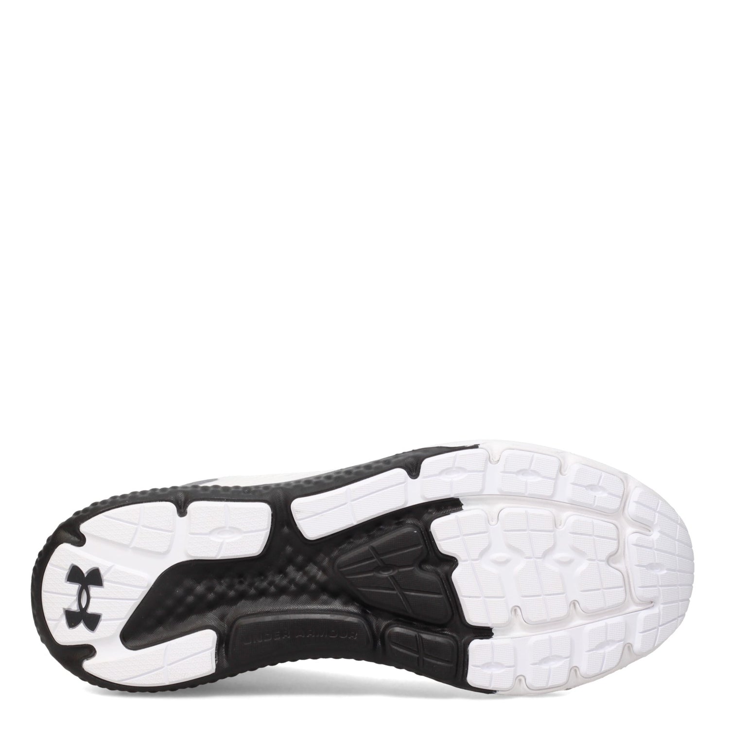 Peltz Shoes  Men's Under Armour Charged Rogue 3 Running Shoe WHITE BLACK 3024877-104