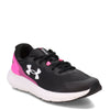 Peltz Shoes  Women's Under Armour Charged Rogue 3 Running Shoe BLACK PINK 3024888-004