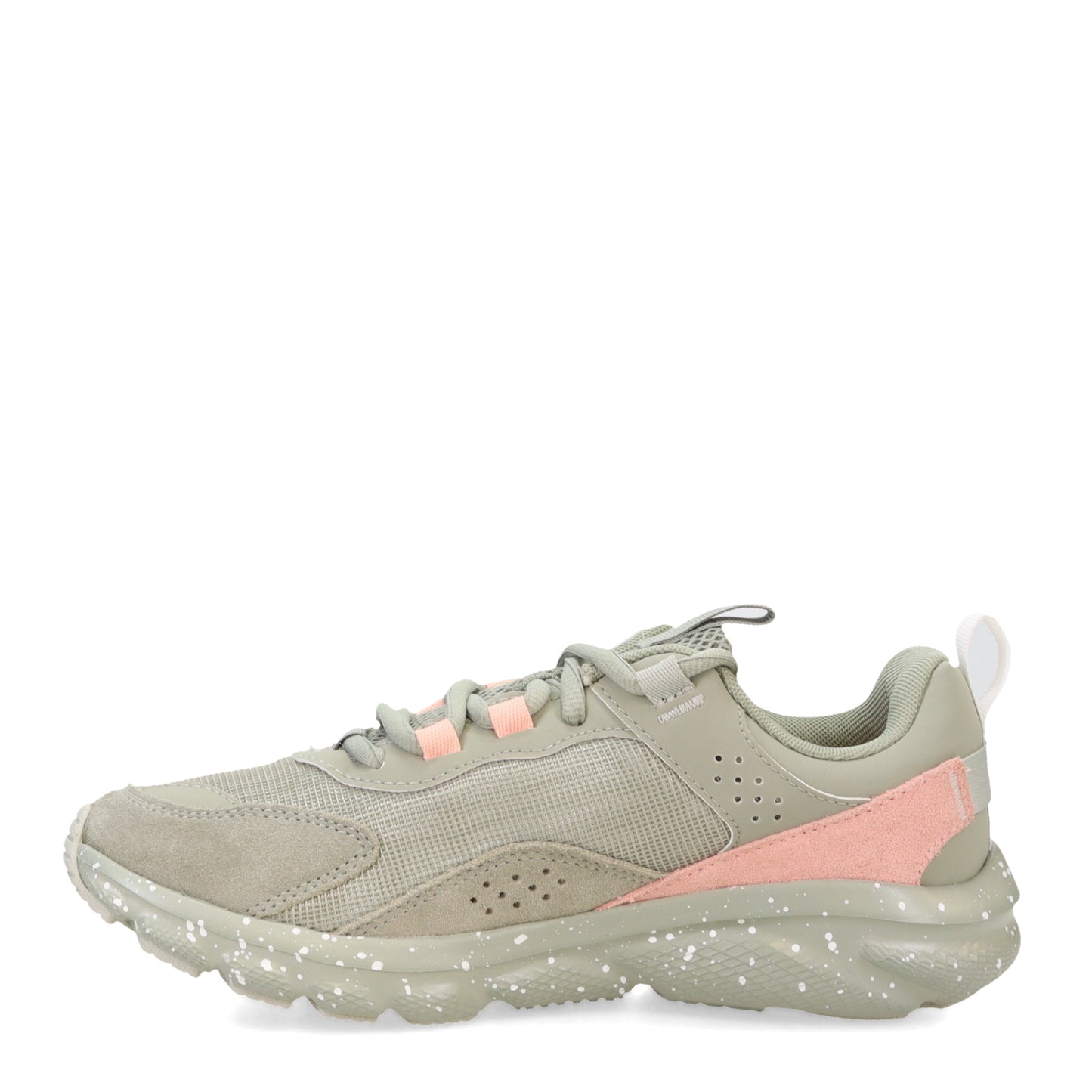 Peltz Shoes  Women's Under Armour Charged Verssert Running Shoe Grove Green/Pink Fizz/White 3025751-301