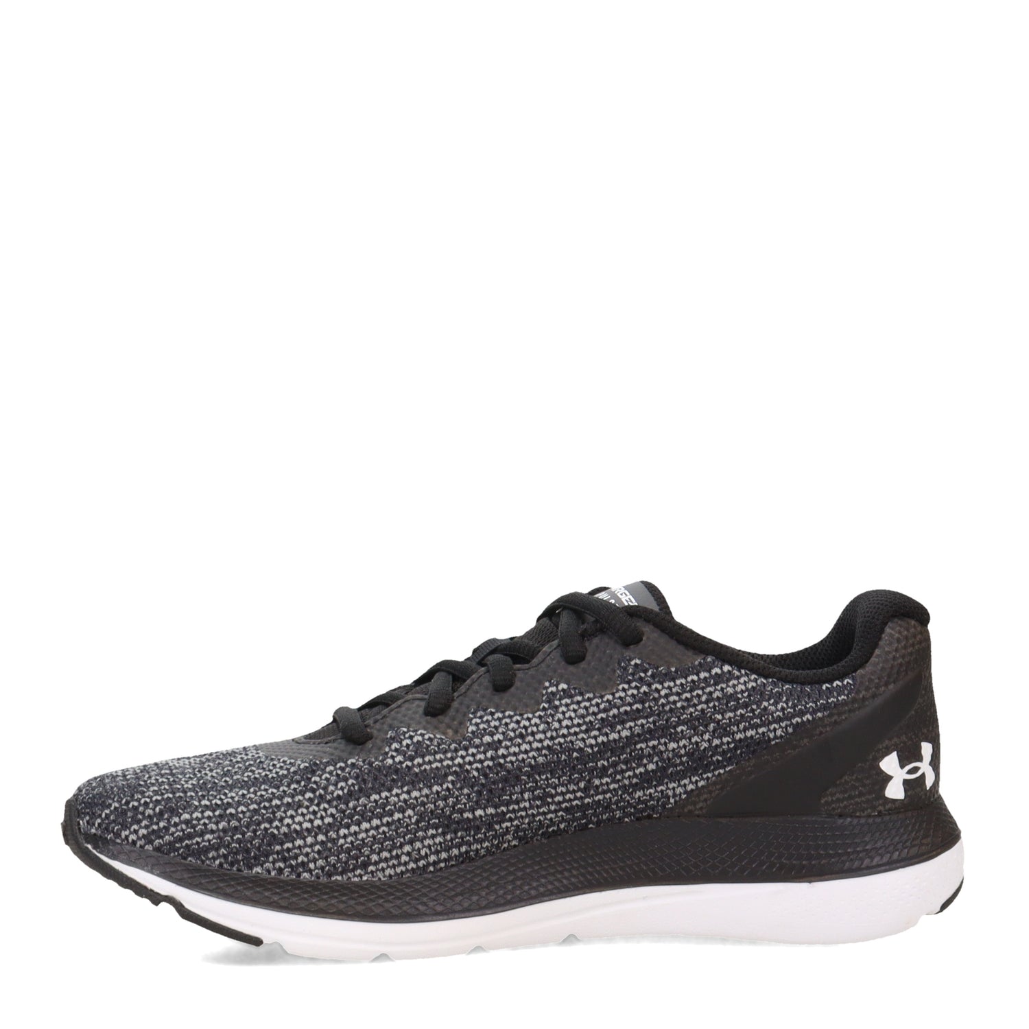 Peltz Shoes  Women's Under Armour Impulse 2 Knit Running Shoe BLACK/BLACK/IRIDESCENT 3025793-002