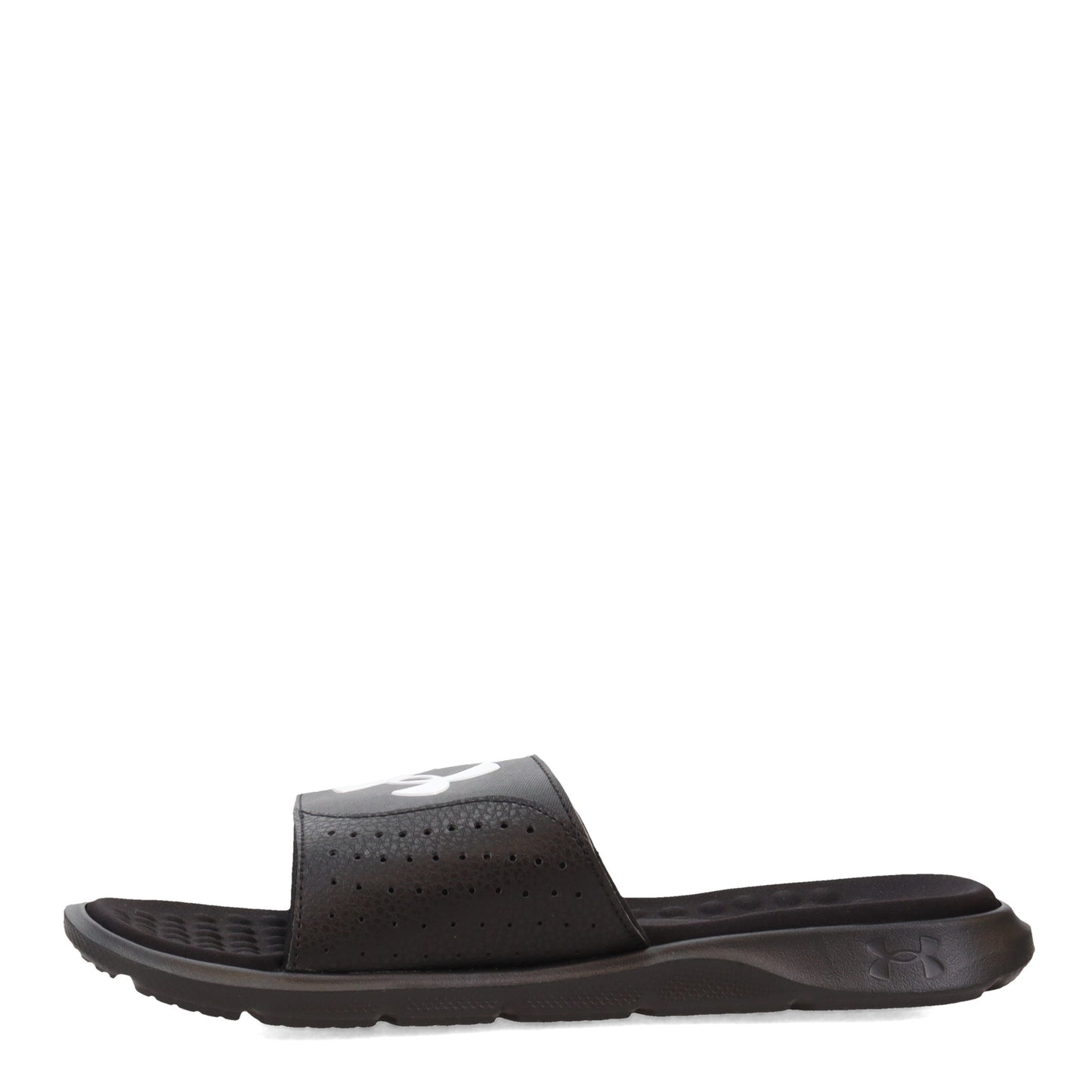 Peltz Shoes  Men's Under Armour Ignite 7 Slide Sandal Black/White 3026023-001