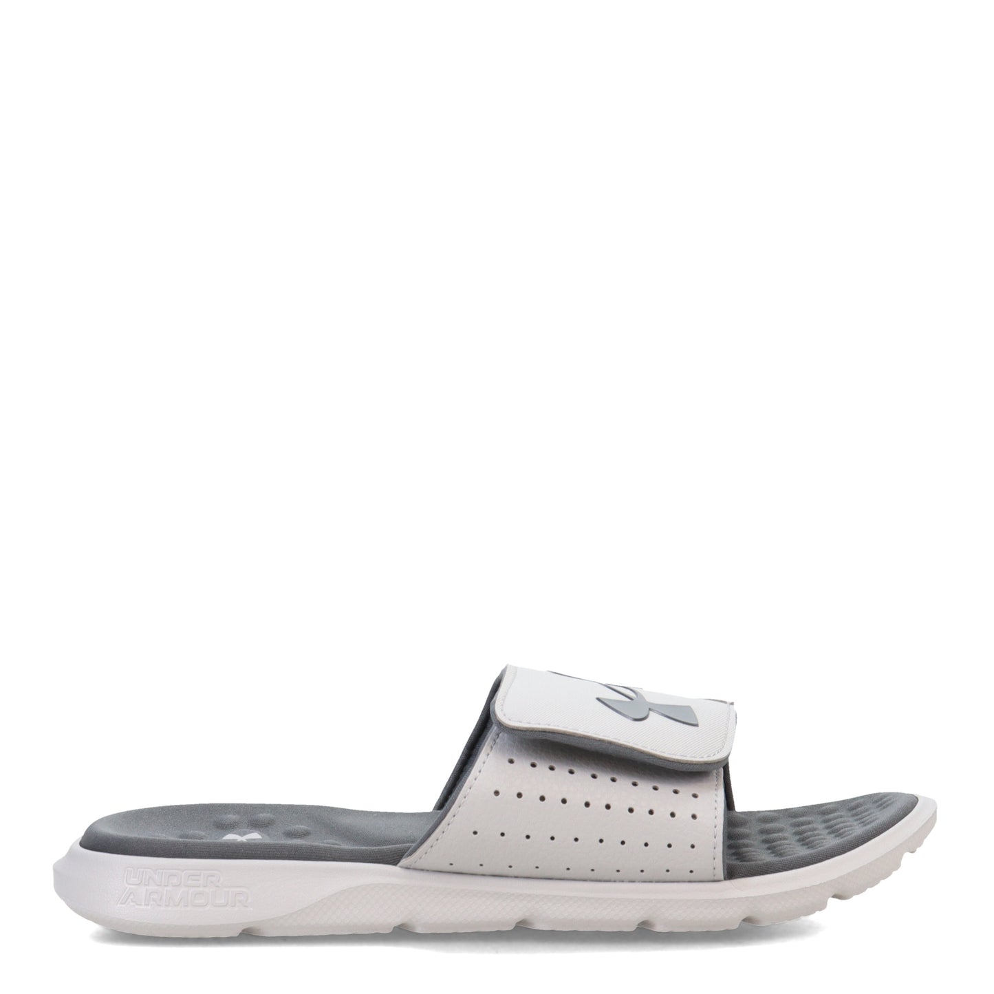 Peltz Shoes  Men's Under Armour Ignite 7 Slide Sandal MOD GRAY/ MOD GRAY/ PITCH GRAY 3026023-101