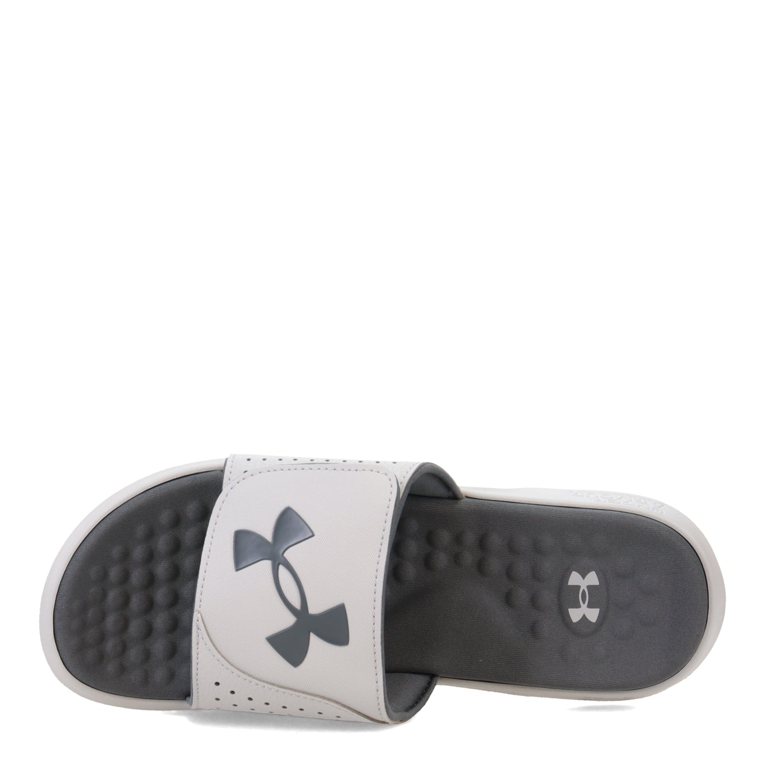 Peltz Shoes  Men's Under Armour Ignite 7 Slide Sandal MOD GRAY/ MOD GRAY/ PITCH GRAY 3026023-101