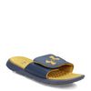 Peltz Shoes  Men's Under Armour Ignite 7 Slide Sandal DOWNPOUR GRAY/DOWNPOUR GRAY/GILDED YELLOW 3026023-402