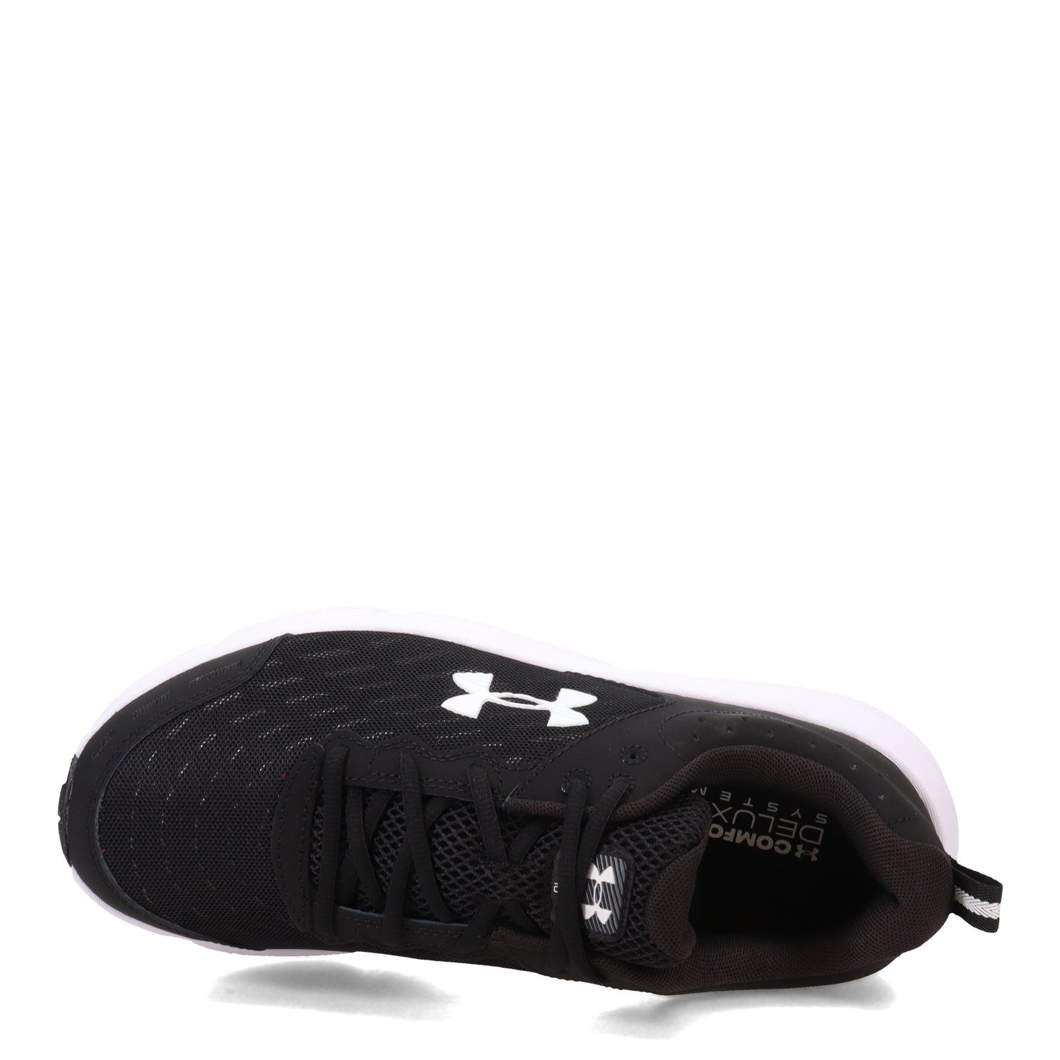 Peltz Shoes  Men's Under Armour Charged Assert 10 Running Shoe - Extra Wide Width BLACK BLACK WHITE 3026176-001