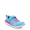 Peltz Shoes  Girl’s Under Armour Assert 10 AC Running Shoe - Little Kid AC Glacier Blue/Halo Grey/Rebel Pink 3026190-400