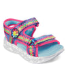 Peltz Shoes  Girl's Skechers Heart Lights - Miss Vibrant Sandal - Little Kid MULTI FABRIC 302675L-MLT