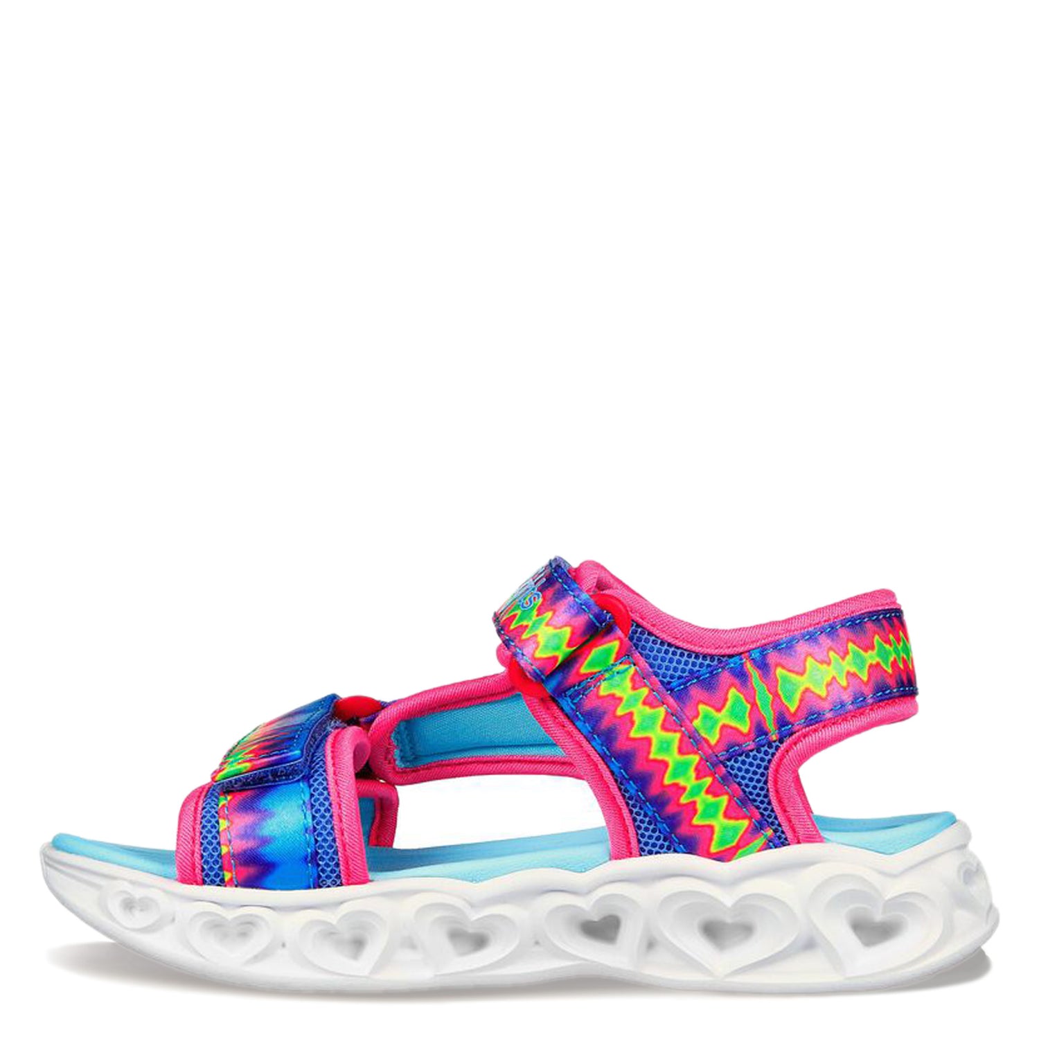 Peltz Shoes  Girl's Skechers Heart Lights - Miss Vibrant Sandal - Little Kid MULTI FABRIC 302675L-MLT