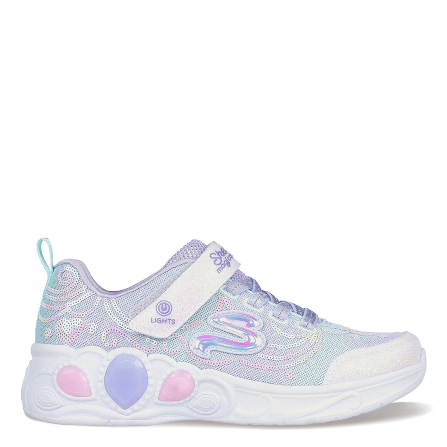 Peltz Shoes  Girl's Skechers Princess Wishes Sneaker – Little Kid Lavender Multi 302686L-LVMT