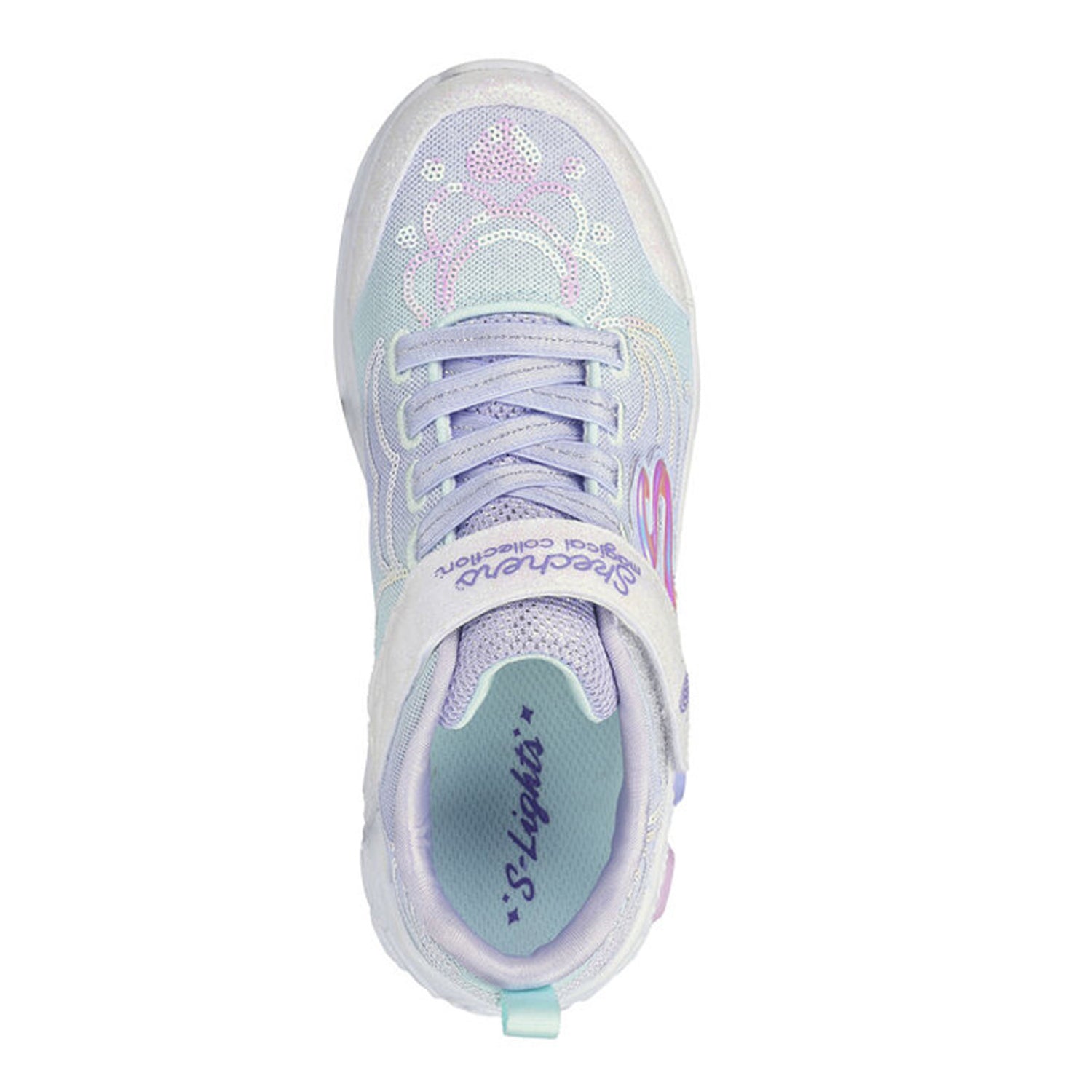 Peltz Shoes  Girl's Skechers Princess Wishes Sneaker – Little Kid Lavender Multi 302686L-LVMT